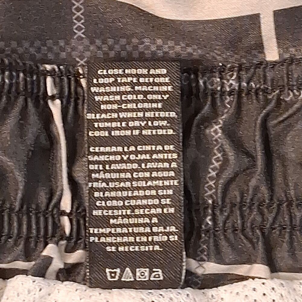 OP Ocean Pacific Black Plaid Board Shorts Swim Trunks Cargo Pocket Mens L - Picture 7 of 9